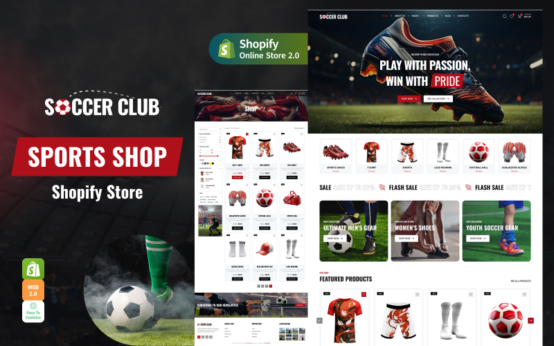 Club de football - Thème Shopify pour boutique de sports de football et de soccer