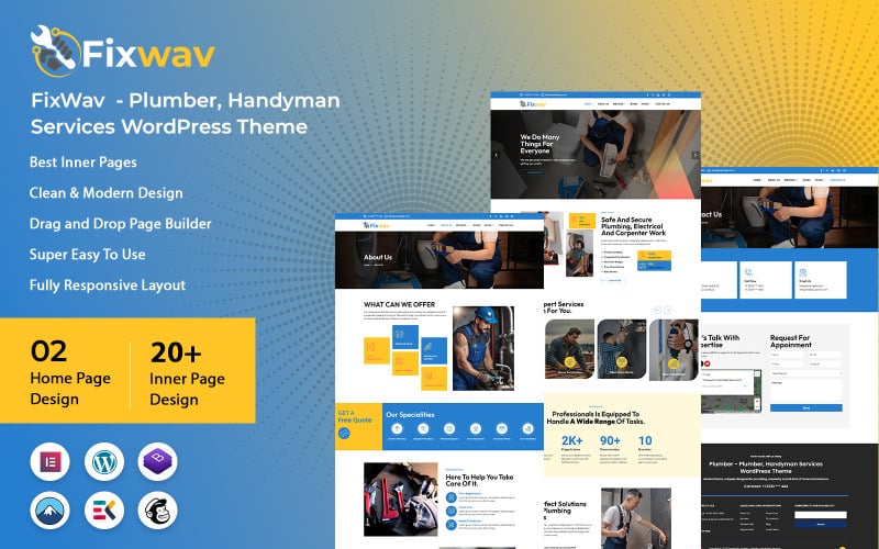 FixWav - Rörmokare, Handyman Services WordPress-tema