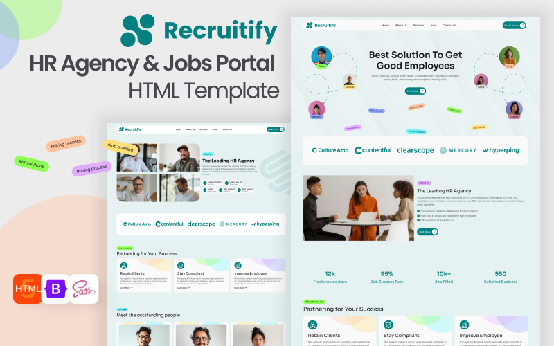 Recruitify - Portal de Carreira e Modelo HTML para Candidatos a Emprego