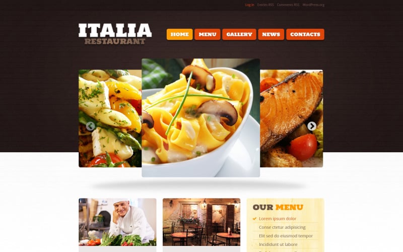 意大利美食的餐厅WordPress主题