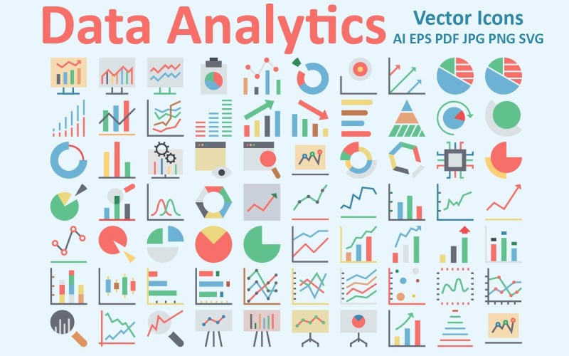 Set completo di icone di analisi dei dati