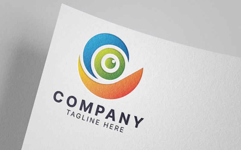 Abstract colorful eye care medical clinic logo template design.