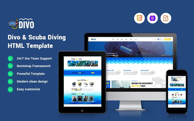 Divo - Plantilla para sitio web de buceo