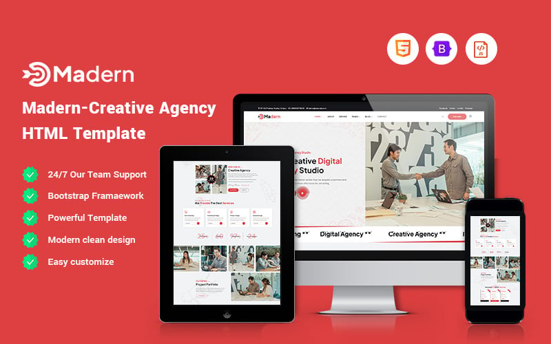 Madern - Plantilla de sitio web para agencia creativa