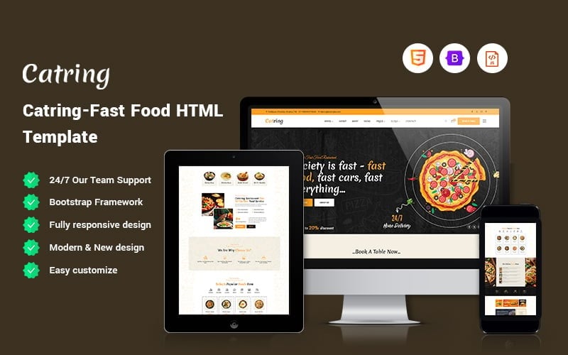 Catring - Modello di sito Web di fast food