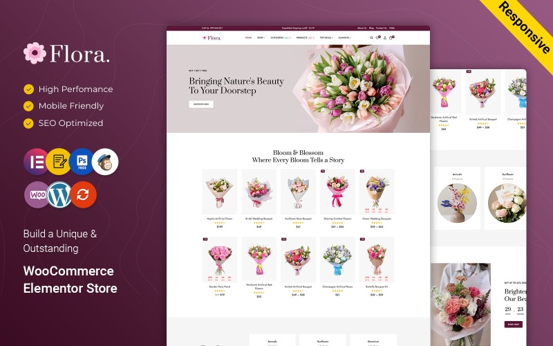 Flora - тема WooCommerce для квіткового магазину та флориста