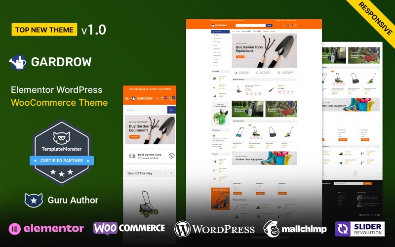 Gardrow - Tema WooCommerce Elementor para jardinería y paisajismo de WordPress