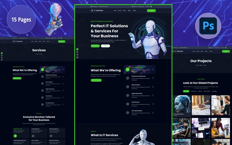 IT Services - IT Solutions & Business Services PSD Template