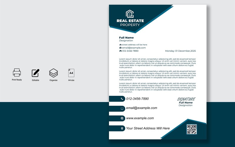 Letterhead Design Template for Official Letters - Product - 014