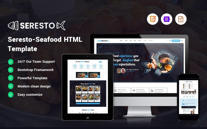 Seresto - Plantilla de sitio web de mariscos