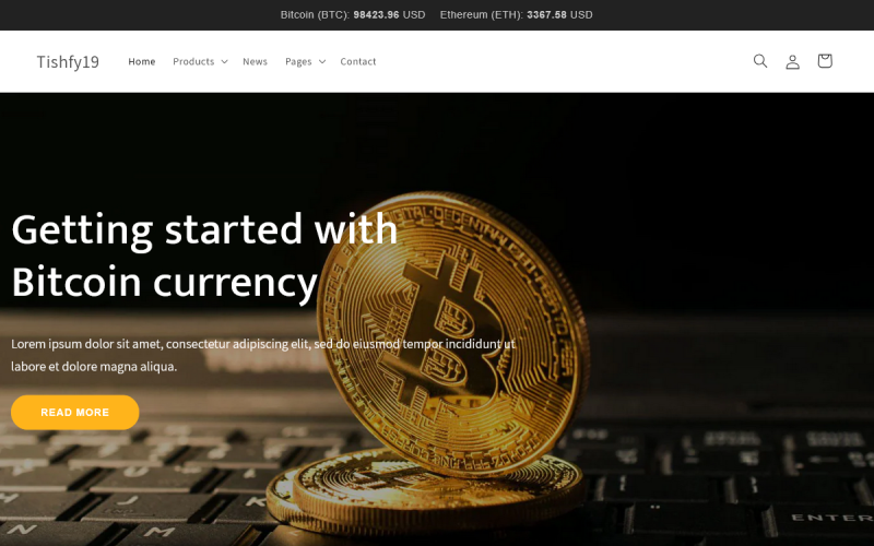 Tishfy19 - Cryptocurrency Shopify 2.0-tema