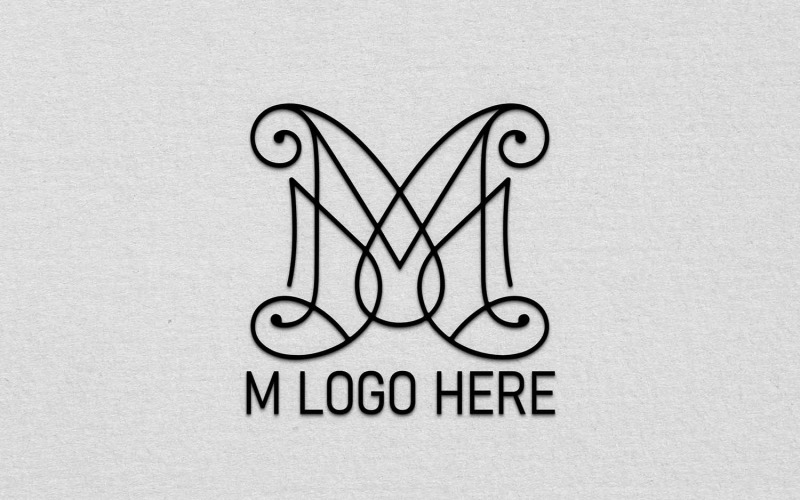 Creatief en minimalistisch M-logo-ontwerp gratis