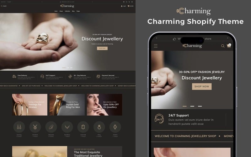 Charmant – Moderner Juwelier – Mehrzweck-Shopify 2.0 Responsive Theme