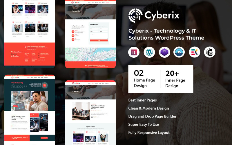 Téma WordPress Cyberix - Technologie a IT řešení