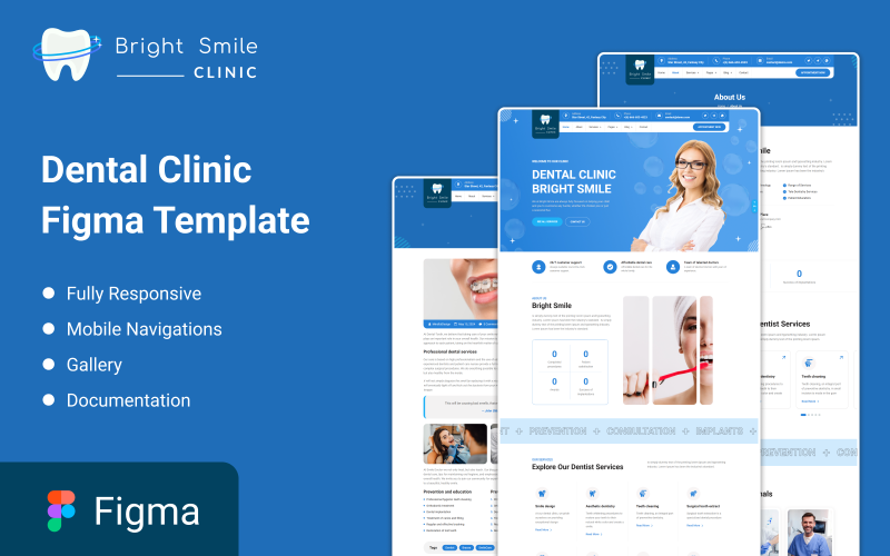 Brightsmile - Plantilla de Figma para clínica dental