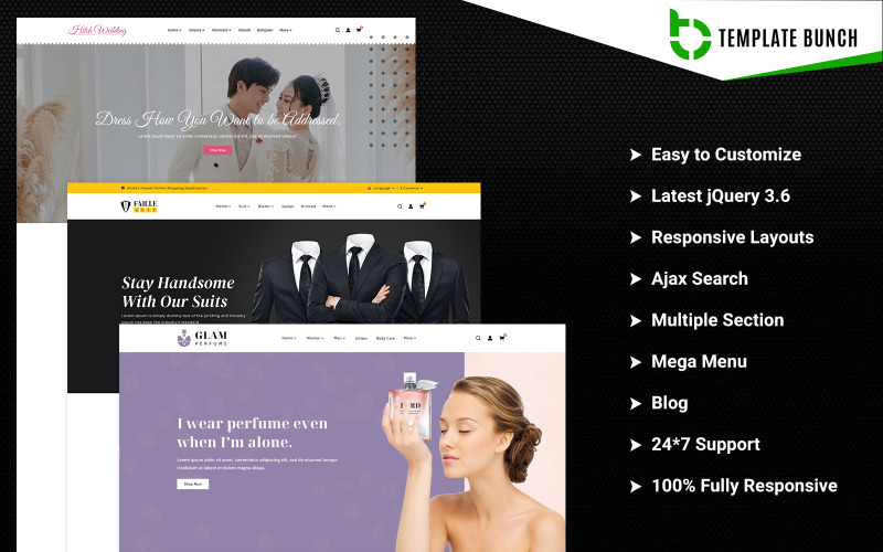 Hitch - Bruiloft en pak met parfum - Responsief Shopify-thema voor e-commerce