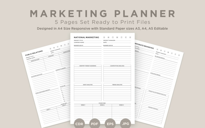 Marketing Planning Pages Set V-16