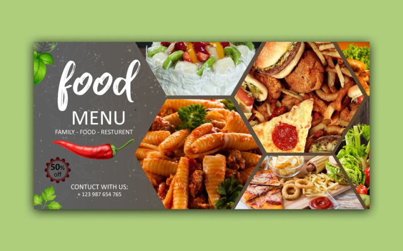 Free Restaurant Social Media  banner design