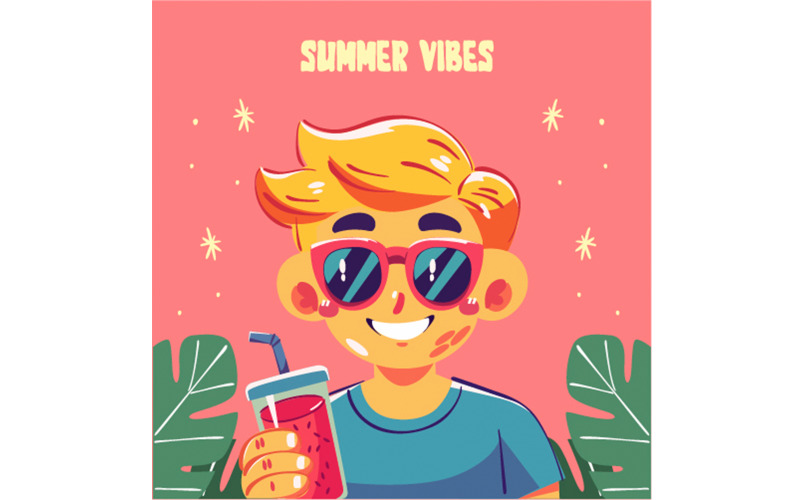 Hand Drawn Summer Vibes Illustration