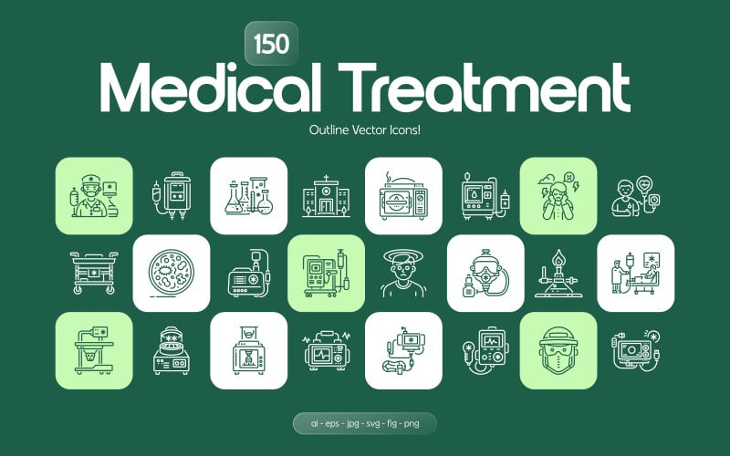 Medical Treatment Icons Set