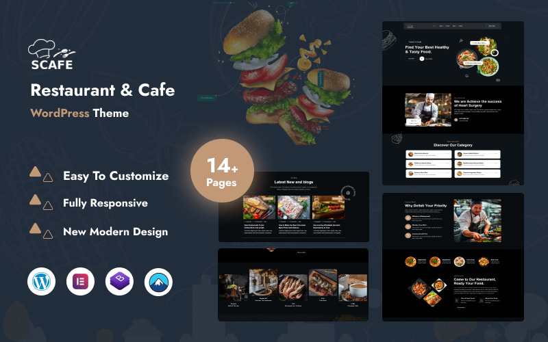 Scafe - тема WordPress ресторану чи кафе