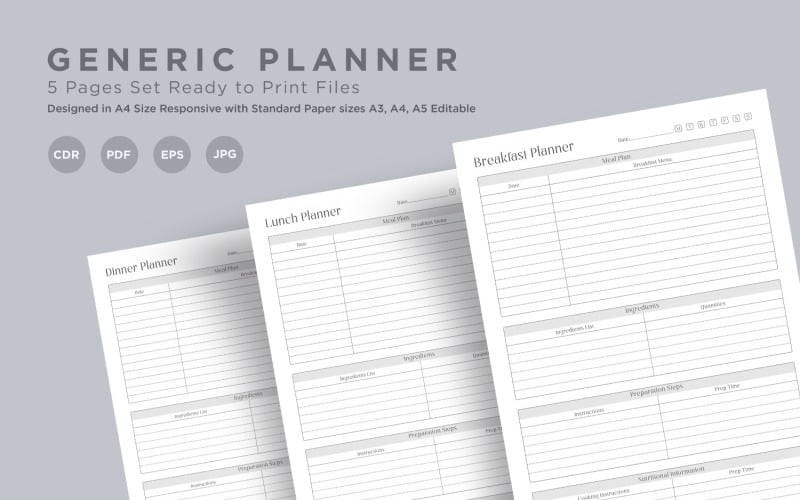 Meal Planning Pages Set V-05