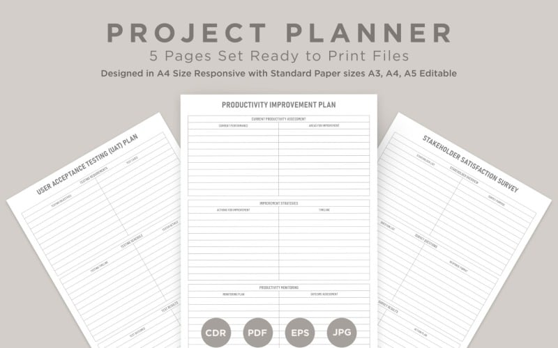 Projektplanungsseiten-Set V-17