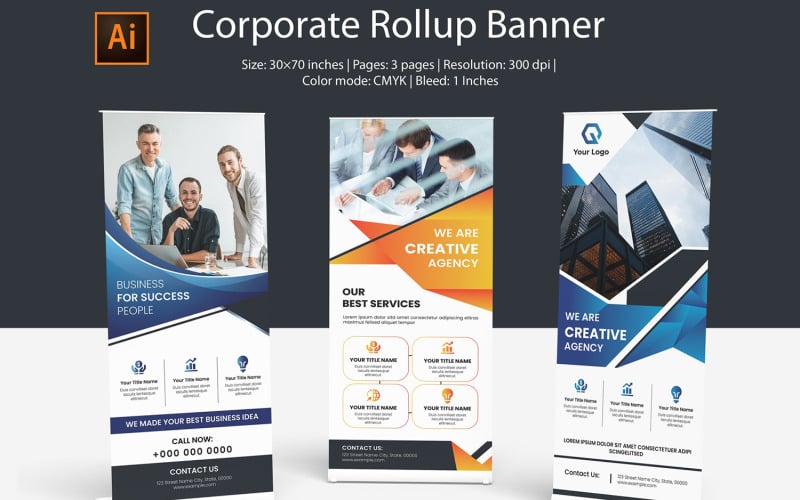 Multipurpose Company Roll Up Banner Template