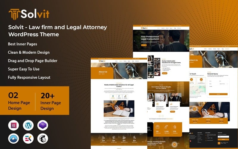 Solvit - Thème WordPress pour cabinet d'avocats et avocats