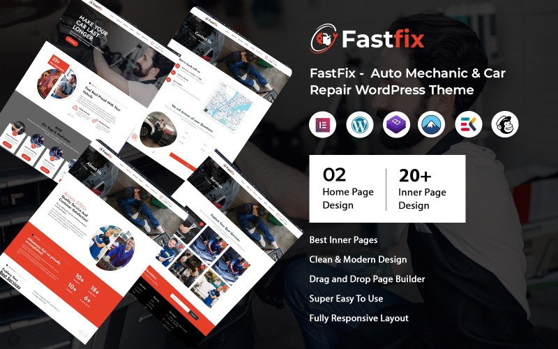 FastFix - Motyw WordPress dla mechaników samochodowych i napraw samochodów