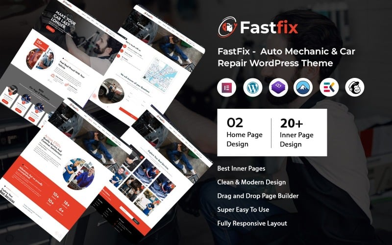 FastFix - Tema de WordPress para reparación de automóviles y mecánica automotriz