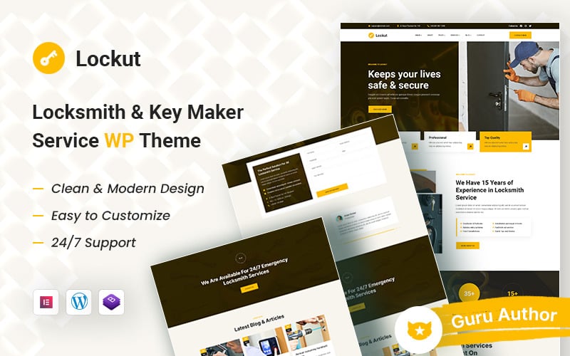 Lockut – Locksmith Security Systems & Key Maker WordPress Theme