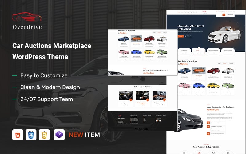 Overdrive – Autoauktionsmarktplatz und Stahlwerk-WordPress-Theme