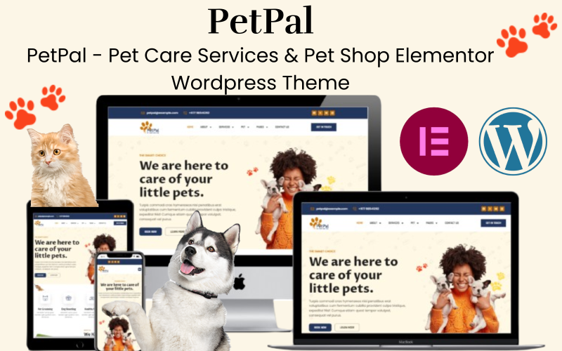 PetPal - Servizi per la cura degli animali e tema WordPress Elementor per negozi di animali