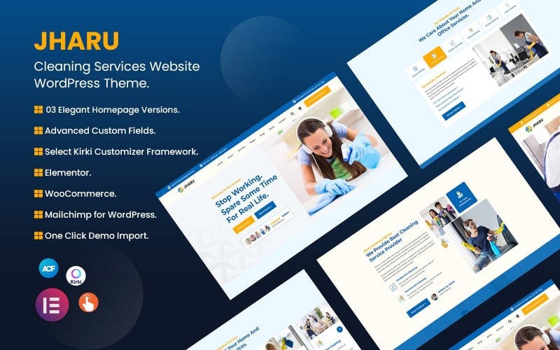 Jharu – Thème WordPress pour le service de nettoyage