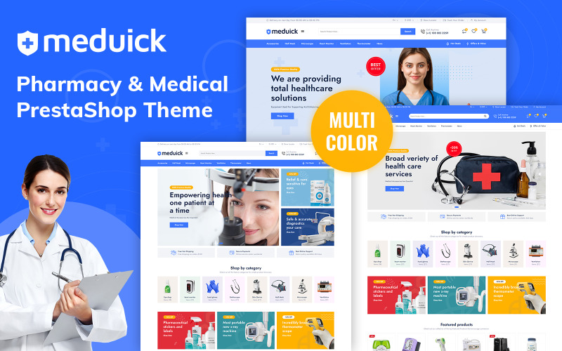 Meduick – Адаптивна тема для фармації та медицини Prestashop