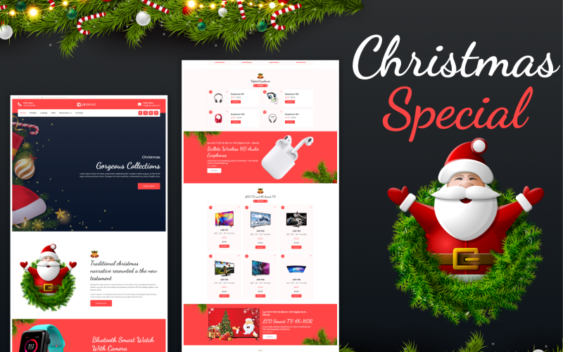 Santas Shop | Weihnachtsverkauf, Angebote, E-Commerce – Bootstrap-Vorlage