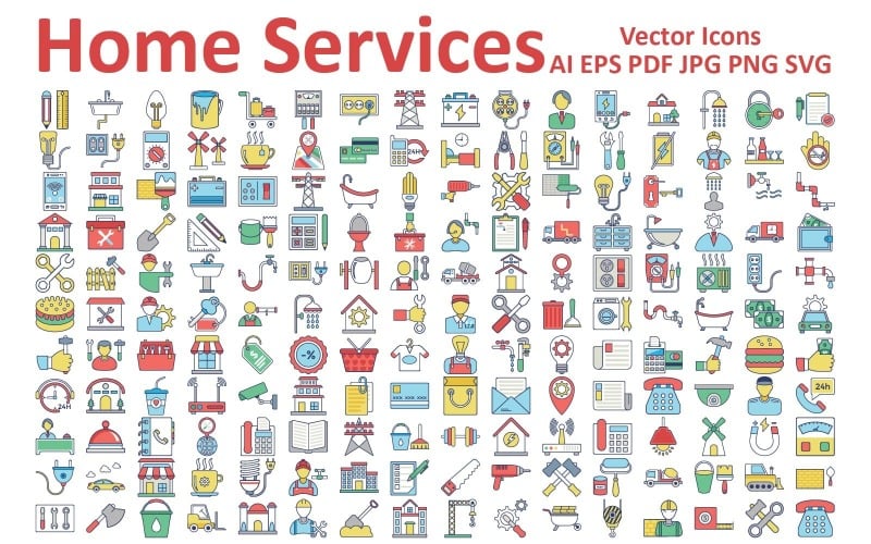 Stylish Home Services Icons: Perfect for Professionals and Designers