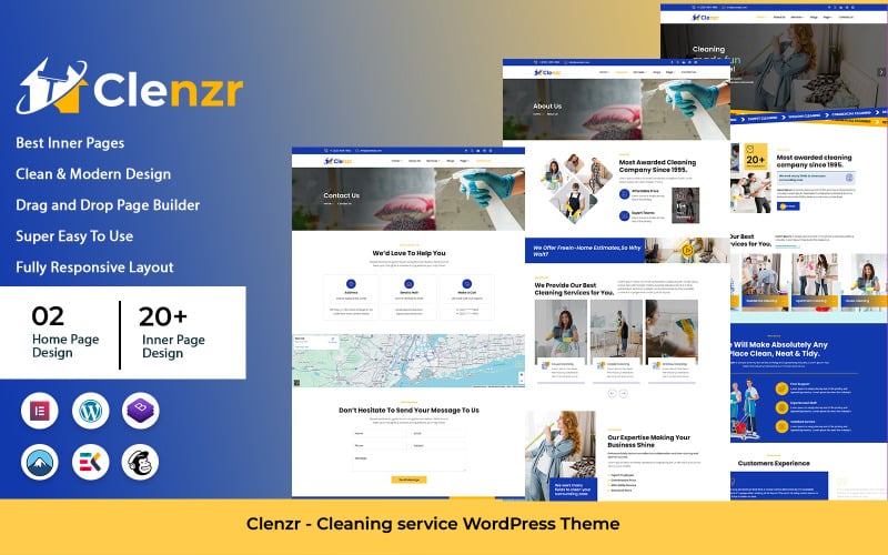 Clenzr - Motyw WordPress dla usług sprzątania