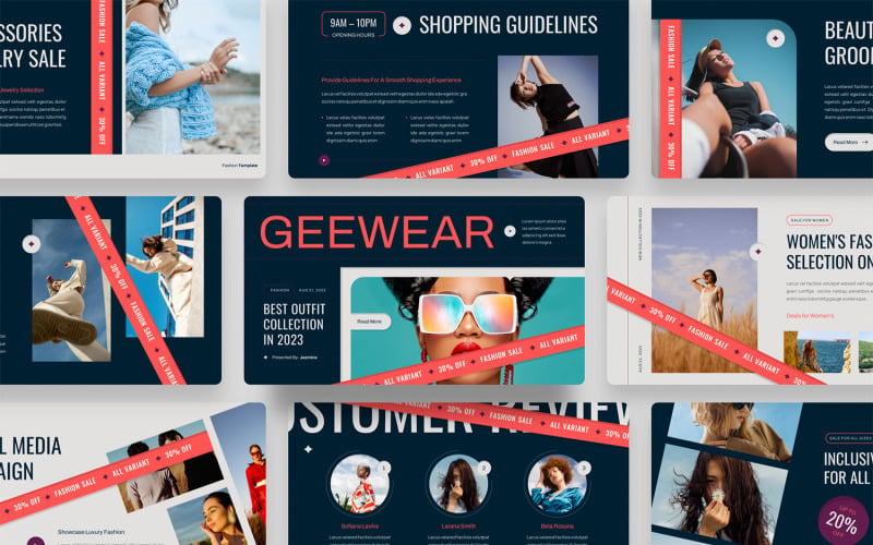 Geewear - Шаблон презентации распродажи модной одежды