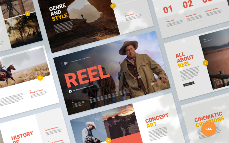 Reel – Film (film) Prezentace Google Slides Template