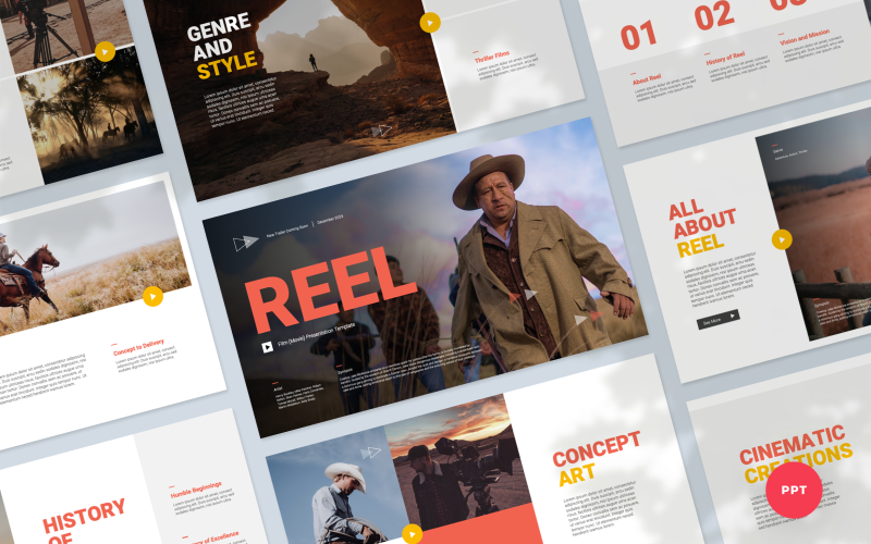 Reel - Film (Movie) Presentation PowerPoint Template