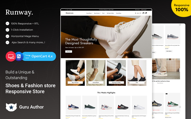 Runway - Schoenen en mode responsief Opencart-thema