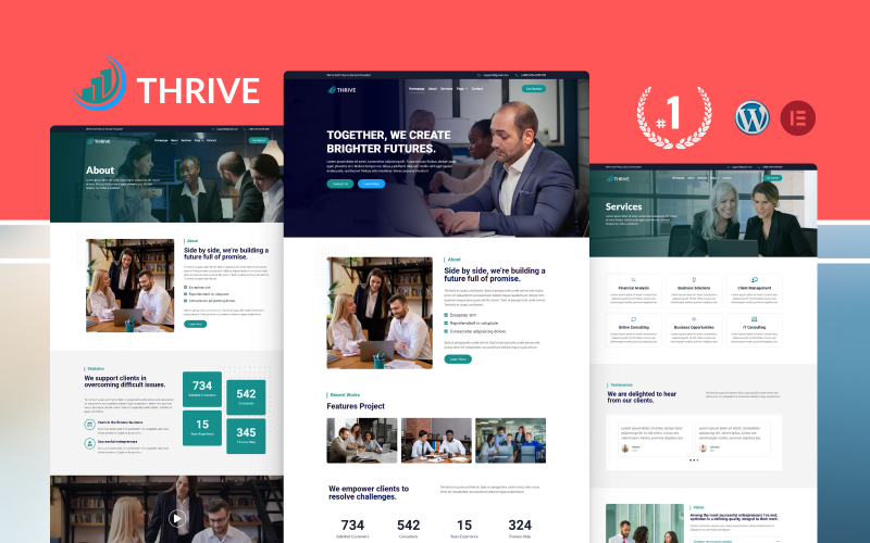 Thrive Business Consultatie WordPress Elementor-sjabloon