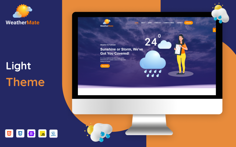 Weather Mate - Complete Weather Forecasts Bootstrap Website Template