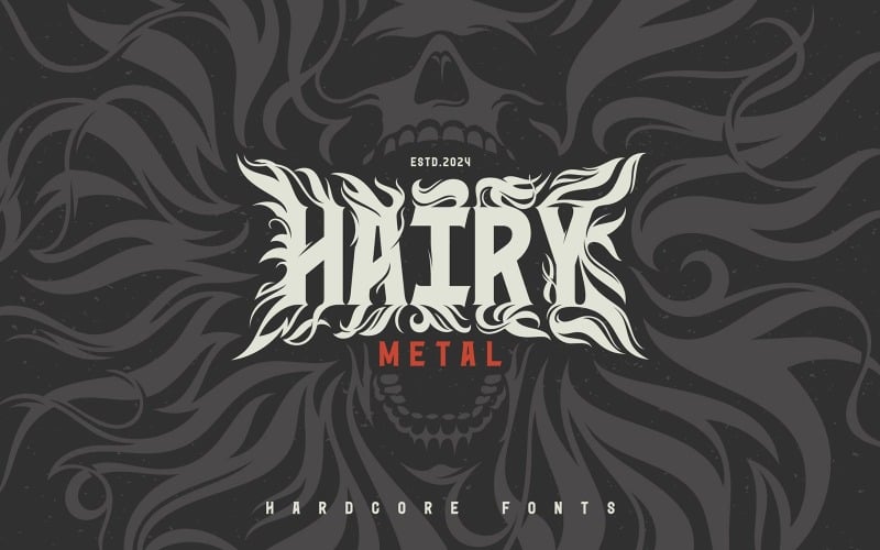 Hairy Metal — Hardcore Font