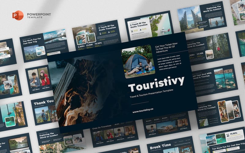 Touristivy - Modelo de PowerPoint de viagens e turismo