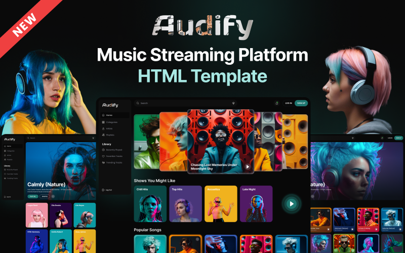 Audify - Modelo HTML de streaming de música online