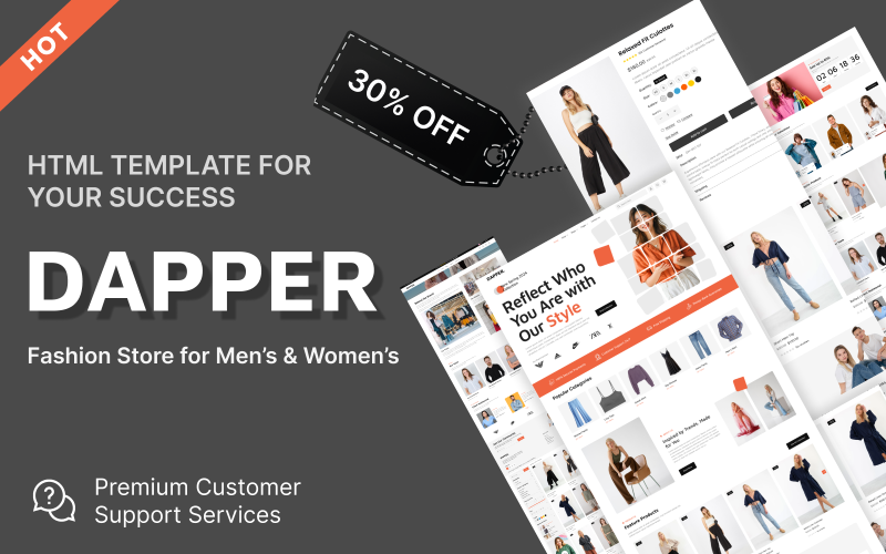 Dapper - Mode & Lifestyle E-Commerce HTML-sjabloon