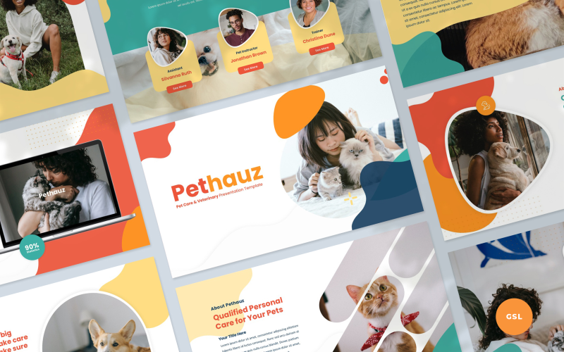 Pethauz - Apresentação de cuidados com animais de estimação Google Slides Template